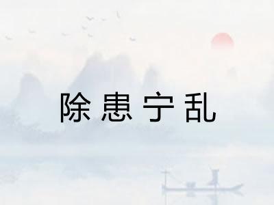 除患宁乱