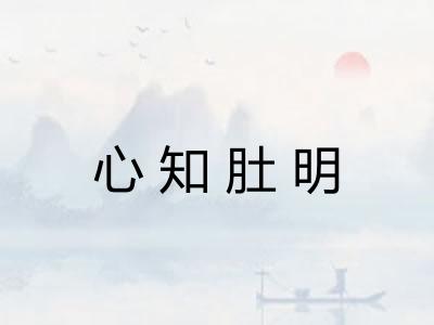 心知肚明