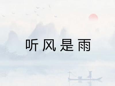 听风是雨