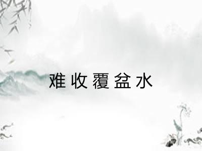 难收覆盆水