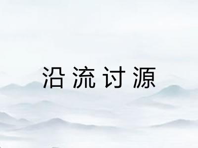 沿流讨源