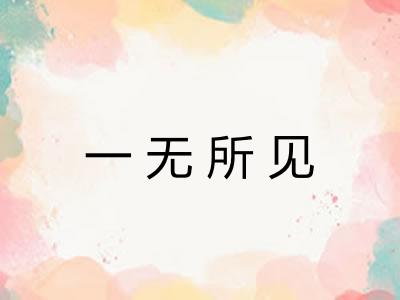 一无所见