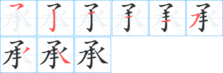 承的笔顺分步演示图