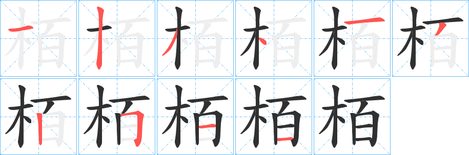 栢的笔顺分步演示图