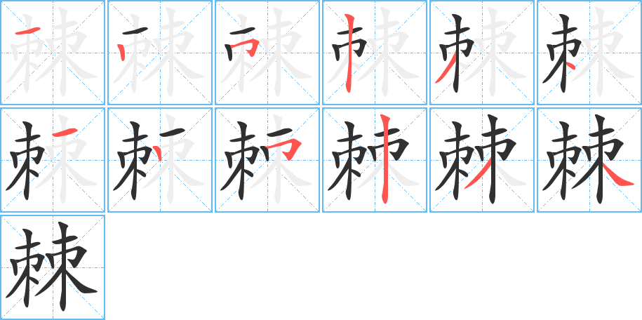 棘的笔顺分步演示图