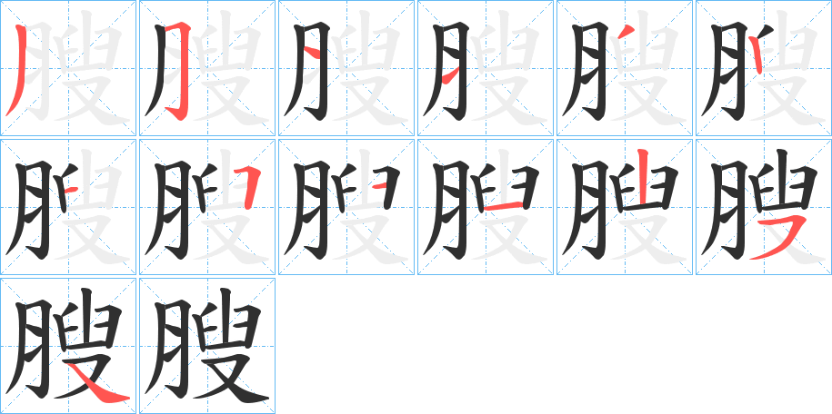 膄的笔顺分步演示图