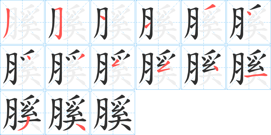 膎的笔顺分步演示图