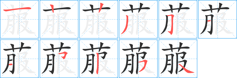 菔的笔顺分步演示图