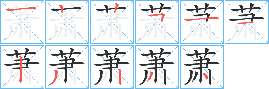 萧的笔顺分步演示图