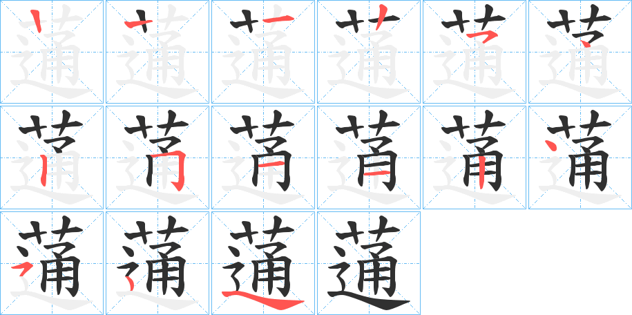 蓪的笔顺分步演示图