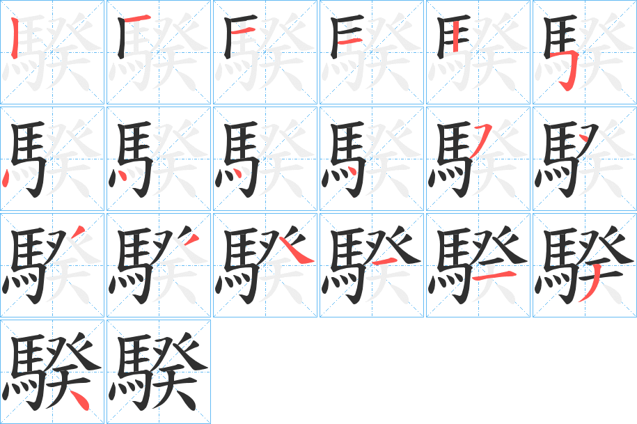 騤的笔顺分步演示图