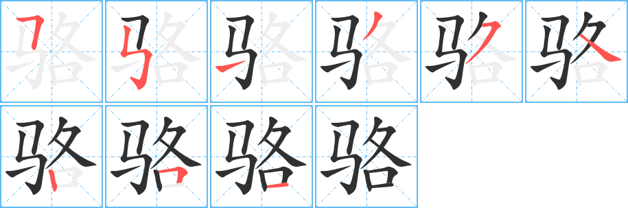 骆的笔顺分步演示图