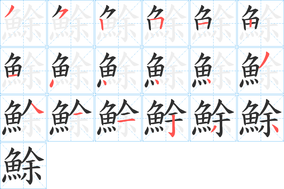 鮽的笔顺分步演示图