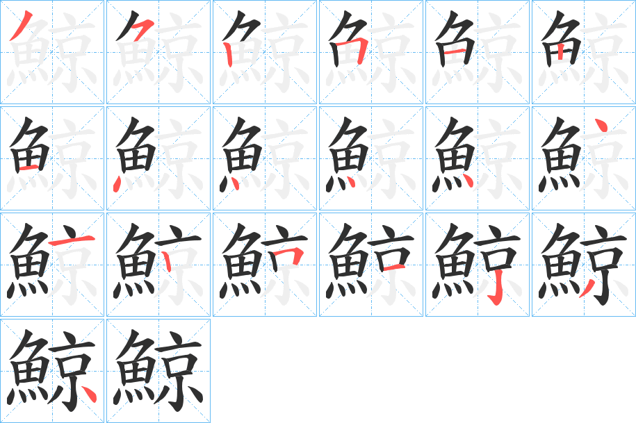 鯨的笔顺分步演示图