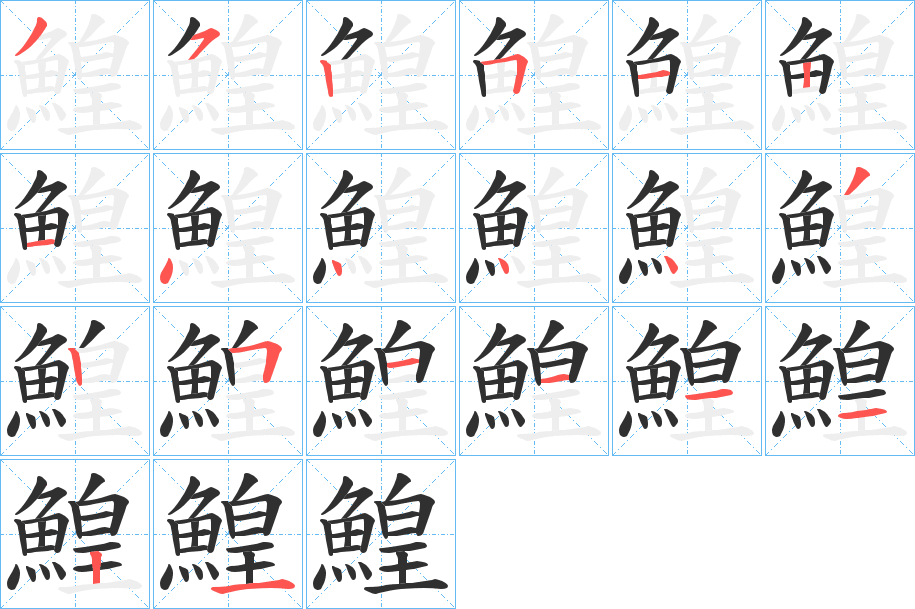 鰉的笔顺分步演示图