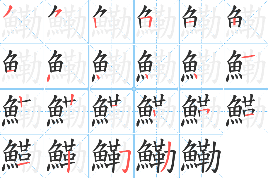 鰳的笔顺分步演示图