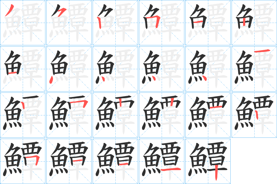 鱏的笔顺分步演示图