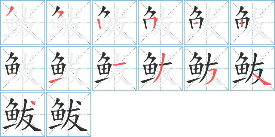 鲅的笔顺分步演示图