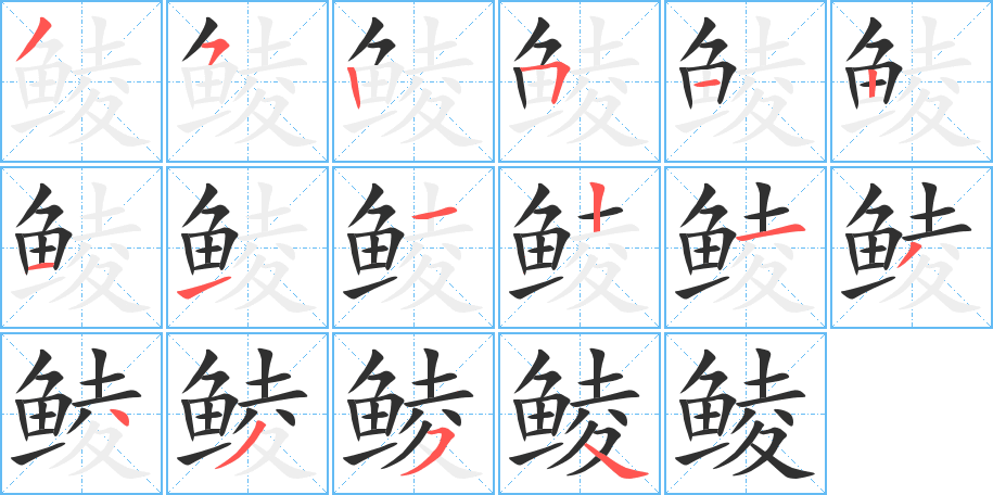 鲮的笔顺分步演示图