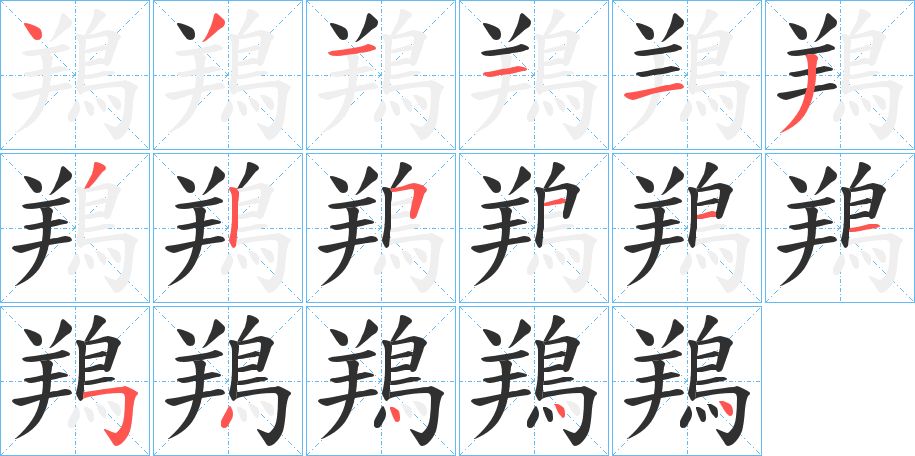 鴹的笔顺分步演示图