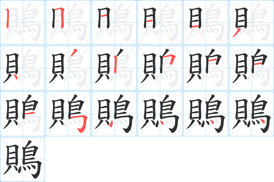 鵙的笔顺分步演示图