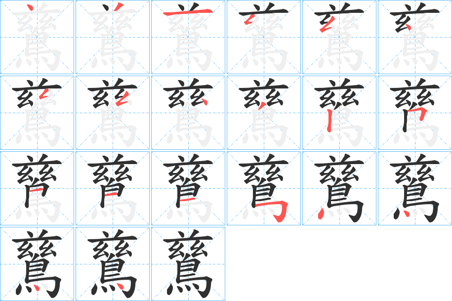 鶿的笔顺分步演示图