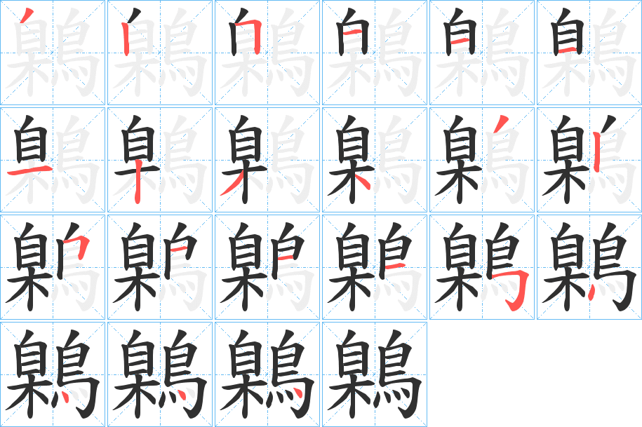 鷍的笔顺分步演示图