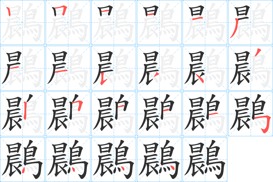 鷐的笔顺分步演示图