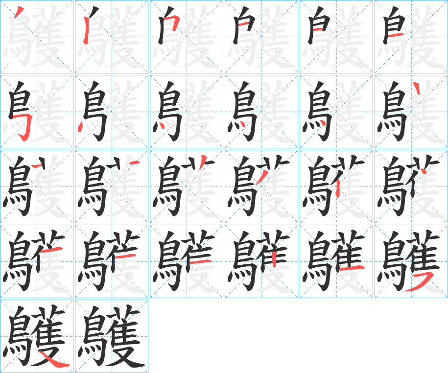 鸌的笔顺分步演示图