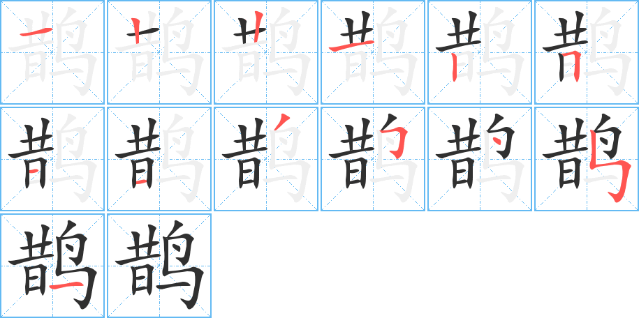 鹊的笔顺分步演示图